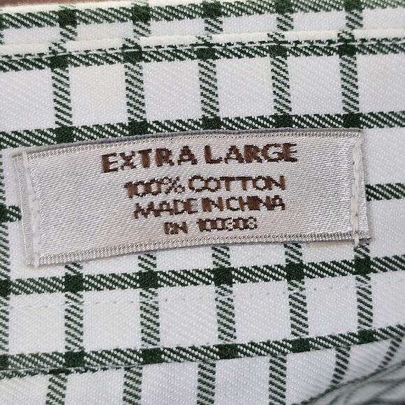 Peter Millar Men's Gray White Checker Long Sleeve Button Up Shirt Size XL - Picture 8 of 13